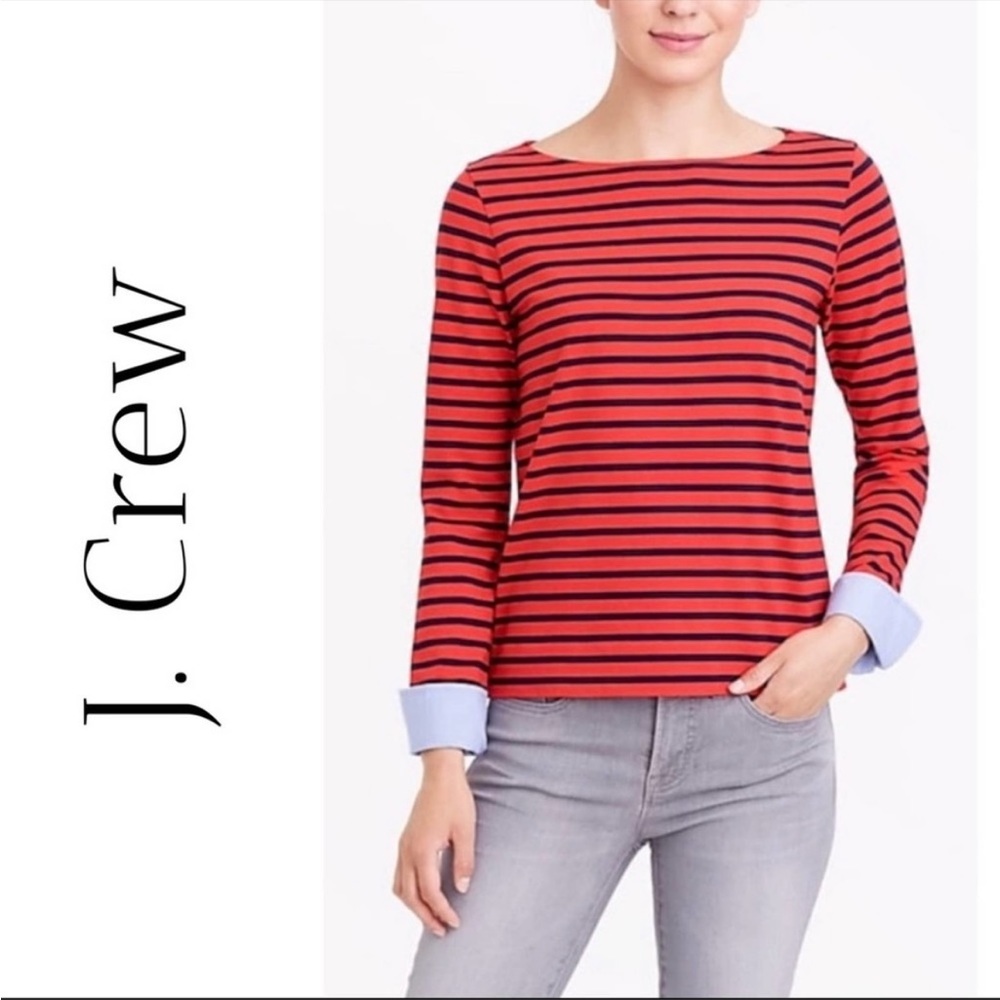 EUC J.Crew Stripe Long Sleeve with built in cuff